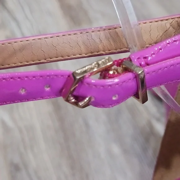 Sam Edelman Hot Pink Patent Block Heel Sandals - Picture 8 of 14